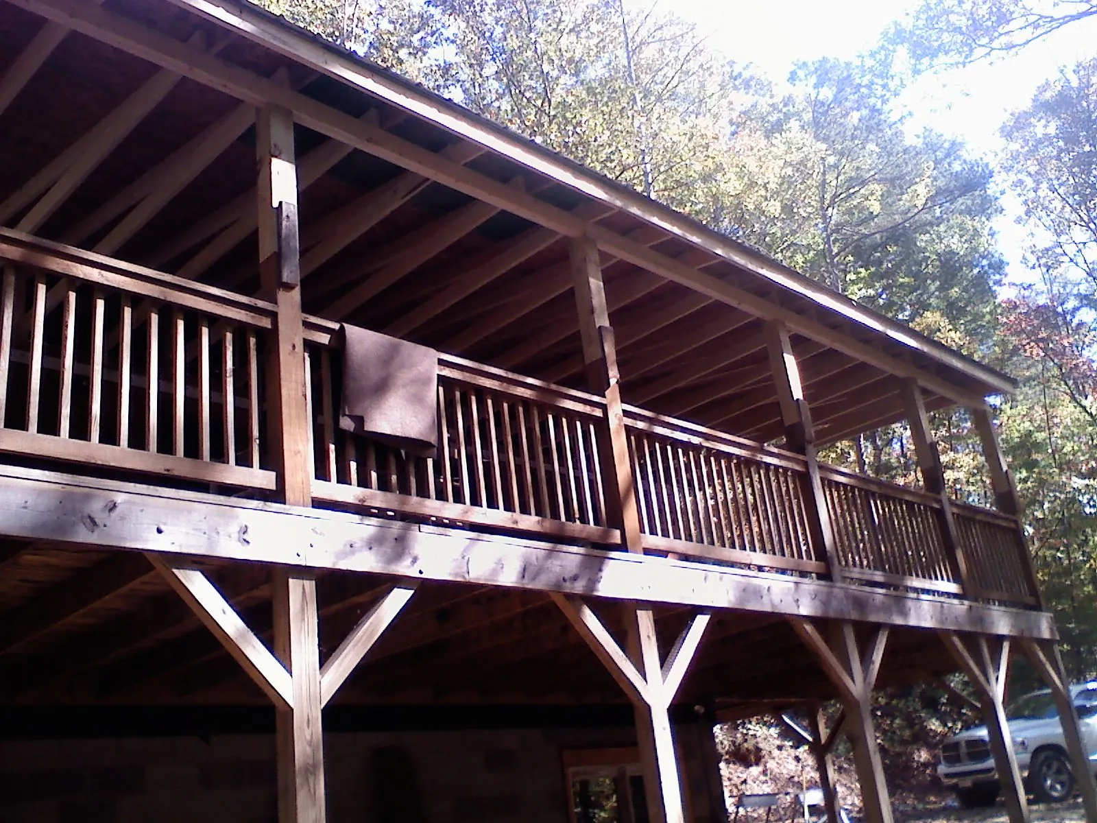 Timber framing under a new elevated porch and deck — Roof Leak Repair in Duncansville by Roofing Brothers